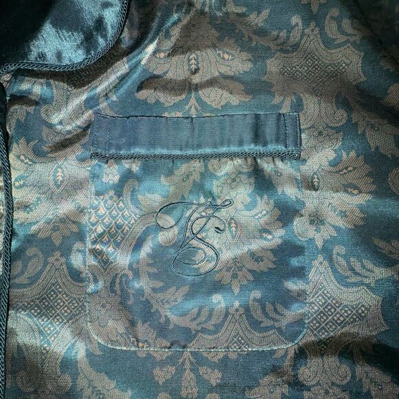 Vtg 90's Victoria’s Secret Y2K Green Gold Paisley Silky Pajama Set Size Small - Picture 9 of 12